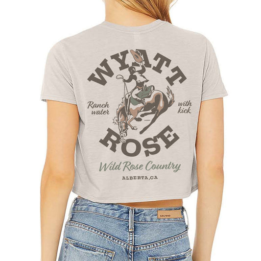 Wyatt Rose Ladies Stampede Cropped T-shirt