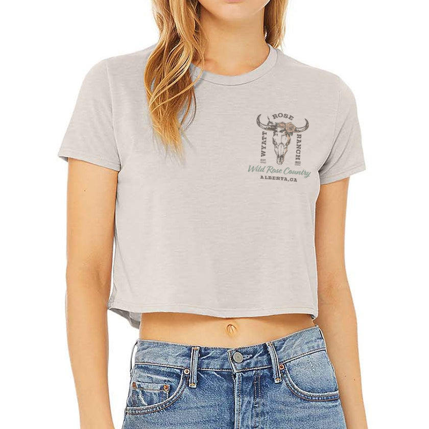 Wyatt Rose Ladies Stampede Cropped T-shirt